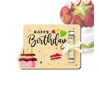 Titolare del compleanno per contanti | Porta del biglietto d'auguri di buon compleanno in legno, organizzatore di biglietti di auguri, decorazione in legno creativo per regali in contanti, cartoline,