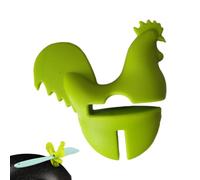 Titolare del cucchiaio da registrare | Clip del supporto per utensili per cucchiaio per vaso | Porta a clip in pentola, zuppa anti-espansione, forma del gallo, clip in vetro in silicone, scaffale del