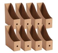 Titolare del file di rivista, 8pcs Archiviazione della rivista Kraft, supporto per file 10.6x10.2x3.5 con adesivi di etichette, titolare della rivista per il desktop Dormitory Home Office della scuol