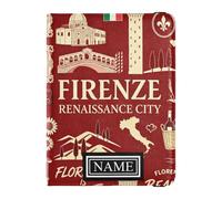 Titolare del passaporto del cuoio del nome personalizzato per il viaggio antifurto denaro e portafoglio di carte per viaggio di famiglia accessori must have Florence Renaissance City, Firenze Città