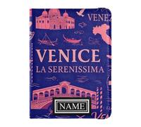Titolare del passaporto del cuoio del nome personalizzato per il viaggio antifurto denaro e portafoglio di carte per viaggio di famiglia accessori must have Florence Renaissance City, Capitale della