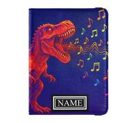 Titolare del passaporto del cuoio di nome personalizzato per il supporto di denaro impermeabile per gli uomini accessori di viaggio Dino triceratopo