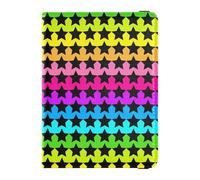 Titolare del passaporto della famiglia del cuoio delle stelle colorate delle strisce al neon per il viaggio Vaccino Caso Protector Cover Passaporto Portafoglio per gli uomini Leggero, strisce neon