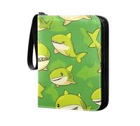 titolare della carta album con doppio lato maniche rimovibili collezionisti per 400+carte Cartoon Cute Shark Green