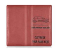 Titolare della carta di registrazione e assicurazione auto in pelle personalizzato uomo donna elementi essenziali per auto per carte, documento essenziale patente di guida rosso marrone