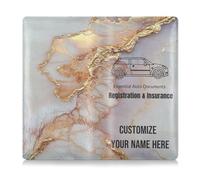 Titolare della carta di registrazione e assicurazione in pelle personalizzato uomo donna essenziale per documenti essenziali, patente di guida, carte, Multicolore 13, 1 size