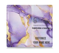 Titolare della carta di registrazione e assicurazione in pelle personalizzato uomo donna essenziale per documenti essenziali, patente di guida, carte, Multicolore 06, 1 size