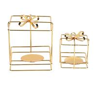 Titolari di candele in stile europeo eleganti porta tealight candelabri decorazioni per la casa per festa di matrimonio oro di ferro geometrico 13x13x17cm 2 pacchetti set