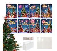 Titolari di soldi natalizi per contanti clip per contanti natalizi | Divertenti decorazioni Porta soldi 8 Pezzi,Dispenser di denaro di Babbo Natale, carte di denaro festive per gli amanti, fa