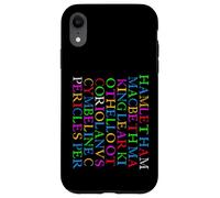 Titoli Shakespeare multicolore invecchiati umoristici divertenti Custodia per iPhone XR