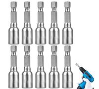 Titolo: 10 bussole magnetiche da 8 mm - 1/4" esagonale | Bussola per avvitatore a batteria, trapano, riparazione e officina