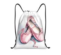 Titolo ballerina: borsone leggero con coulisse, impermeabile, pieghevole, con tracolla regolabile, ideale per sport, yoga, viaggi e scuola, Nero , M