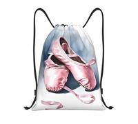 Titolo ballerina: borsone leggero con coulisse, impermeabile, pieghevole, con tracolla regolabile, ideale per sport, yoga, viaggi e scuola, Nero , M