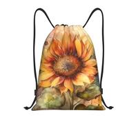 Titolo: borsone leggero con coulisse, impermeabile, pieghevole, con tracolla regolabile, ideale per sport, yoga, viaggi e scuola, Nero , M