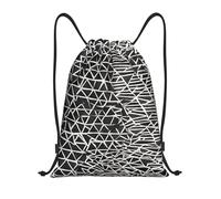 Titolo: Borsone leggero con coulisse - Sacca da palestra pieghevole impermeabile con tracolla regolabile, ideale per sport, yoga, viaggi e scuola, Nero , M