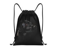 Titolo cuccioli: borsone leggero con coulisse, impermeabile, pieghevole, con tracolla regolabile, ideale per sport, yoga, viaggi e scuola, Nero , M