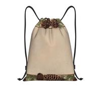 Titolo del bordo della pigna: borsone leggero con coulisse, impermeabile, pieghevole, con tracolla regolabile, ideale per sport, yoga, viaggi e scuola, Nero , M