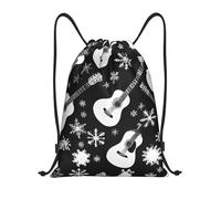 Titolo del modello: borsone leggero con coulisse, impermeabile, pieghevole, con tracolla regolabile, ideale per sport, yoga, viaggi e scuola, Nero , S