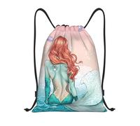 Titolo della coda di sirena: borsone leggero con coulisse, impermeabile, pieghevole, con tracolla regolabile, ideale per sport, yoga, viaggi e scuola, Nero , M