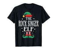 Titolo di Lavoro Elfo cantante Rock Divertente Natale Matching Xmas Maglietta
