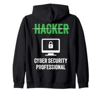 Titolo di lavoro hacker Scudo professionale di sicurezza informatica hacker Felpa con Cappuccio