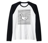 Titolo: Minimalist Goose Floating Line Art Nature Maglia con Maniche Raglan