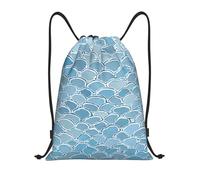 Titolo scala sirena dorata: borsone leggero con coulisse, resistente all'acqua, pieghevole, con tracolla regolabile, ideale per sport, yoga, viaggi e scuola, Nero , S