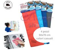 Tittex Panno Microfibra Extra 50x70 per Vetri e Acciaio non Lascia Aloni,4 pezzi