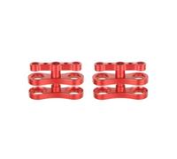 Tityvirnix 2 set di Alluminio Standard 1 "Morsetto a sfera per Immersione Subacquea Braccio Luce Sistema rosso 2.76 x 1.77 Pollice