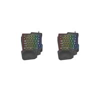Tityvirnix 2 set di tastiera da gioco con una sola mano RGB 35 tasti piccolo con poggiapolsi per tablet