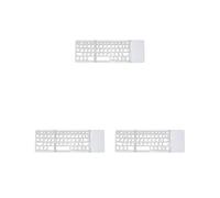 Tityvirnix 3 set Tastiera ABS Portatile Pieghevole 140mAh Ricaricabile 64 Tasti Bluetooth Compatibile Cellulare Tastiera Accessori Argento Bianco