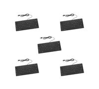 Tityvirnix Mini tastiera USB cablata, 78 tasti, tastiera silenziosa, tastiera multimediale per laptop, desktop, set da 5