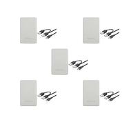 Tityvirnix Set di 5 custodie portatili USB 2.0 per computer portatile, colore bianco, 12 x 7,6 x 1,3 cm