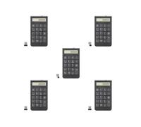 Tityvirnix Set di 5 tastiere numeriche nere 2.4G con display digitale per computer contabilità finanza