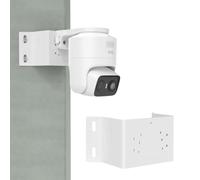TIUIHU Supporto angolare per eufy Security eufyCam C37/C31, supporto angolare in alluminio per angolo esterno, resistente alle intemperie, antiruggine, con viti, bianco