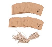 Tiuimk 100 etichette di carta kraft Made with Love, colore marrone, etichette rettangolari personalizzate