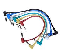 Tiuimk Cavo per chitarra, connessione di segnale affidabile, connettori a 90 gradi, disponibile in diversi colori, confezione da 6