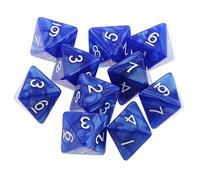 Tiuimk Set di 10 dadi a 8 facce con motivo perlato, colore blu, perfetti per giochi da tavolo e giochi di ruolo MTG