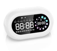 Tiuruku Sveglia da Comodino - Digitale Orologio da Tavolo Bambini da Scrivania Potente Smart Snooze a Pile Alarm Clock Adulti Damera da Letto Elettrica da Bagno a Batteria Con Luce Notturno USB C Cavo