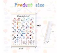 Tiusixsy Alfabetiere Murale, Alfabeto Bambini, 31 x 44 cm,Educational Poster, Lettere e Numeri, Appendere Scuola con Numeri Animali, per la cameretta dei bambini,per l'inizio della scuola