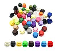 Tiuxiu 100Pcs Fermacavo,Fermacorda a Molla con Chiusura a Cordoncino in Plastica Doppio Foro Serrature a Bottone a Forma di Sfera Chiusura per Cordoncino Abbigliamento,Lacci delle Scarpe,Zaini(Colore)