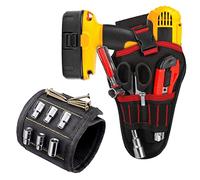 Tiuxiu 1PCS Cintura Porta Attrezzi Borsa Porta Attrezzi Con1PCS Bracciale Magnetico Polsiera Magnetica Adatto per Elettricisti Falegnami Tecnici Della Manutenzione Di Auto