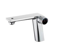 Tivezlor Rubinetto da bagno a foro singolo, rubinetto moderno per lavabo da bagno, rubinetto per lavabo in ottone, rubinetto miscelatore per acqua calda e fredda, rubinetto per bagno, camper, cromato