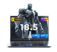 Tivique 18,5" pc portatile, Processore N150, 8000mAh computer portatile FHD 4 Core 16GB RAM 512GB SSD, Display IPS 1920x1080, Schermo FHD, HDMI & USB-C, 3X USB3.2, Laptop Leggero per Studio e Ufficio