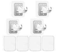 Tivleed Confezione da 4 staffe autoadesive per tende, senza foratura, trasparenti, quadrate, 6 x 6 cm, per cucina, bagno