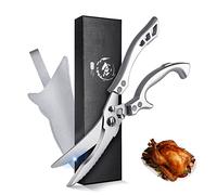 TIVOLI Forbici da cucina professionali per pollame, con manico in metallo, forbici affilate in acciaio inox con chiusura di sicurezza, meccanismo a molla, multiuso per carne, pesce (moderno)