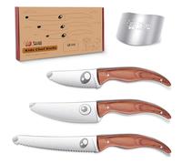 TIVOLI set di coltelli per bambini con protezione per le dita Premium 4 pezzi - set di coltelli da cucina per bambini per tagliare I coltelli per bambini in acciaio inox.