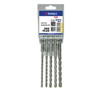 TIVOLY 10901070047 - Set di 5 punte da trapano SDS+, lunghezza 160 mm