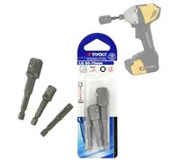 'Tivoly 11501320003 - Set di adattatori per bussola di avvitamento, Grigio, 1/4 "3/8" 1/2, Set di 3 pezzi