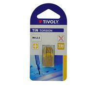 TIVOLY 11522320001 - Set di 3 punte per avvitatore Torsion Tin per viti Philips Ph1-2-3 cacciavite